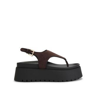 Steve Madden Womens Suede Tabor Dark Brown Sandals - Size UK 7