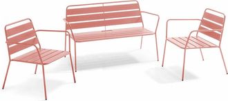 Oviala Conjunto de muebles de jard&iacute;n de arcilla de 4 plazas