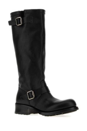 Prada Black High Leather Boots