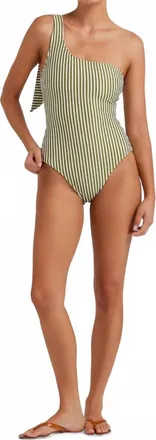 Peony One Shoulder One Piece In Fern