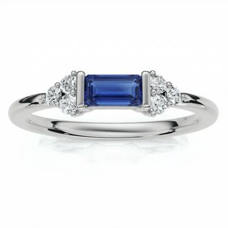 Pompeii3 1/3Ct Thin Sapphire Diamond Stackable Wedding Ring 14k Gold Lab Grown