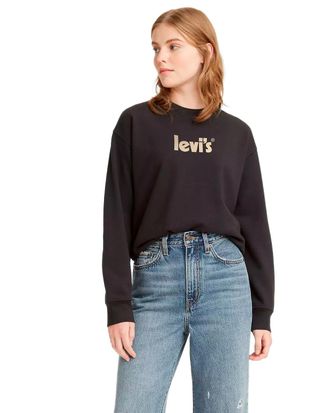 Levi's Levi Strauss & Co Black Womens Sweatshirt Cotton - Size X-Large