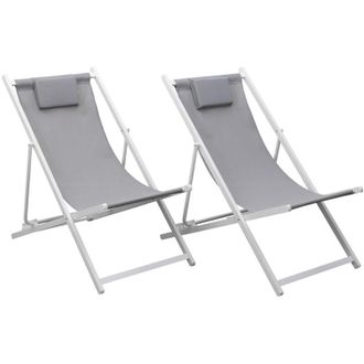 Happy Garden Set di 2 sedie cyprus - struttura in textilene grigio/bianco