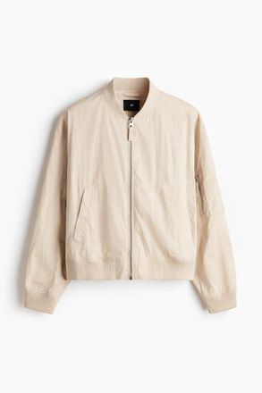 H&M Bomber Jacket in Light Beige at Nordstrom, Size Xxx-Large