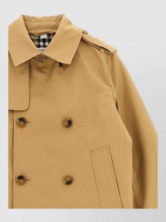 Burberry cotton short double-breasted trench coat