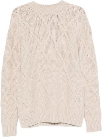 Eleventy Kabelgebreide trui - Beige