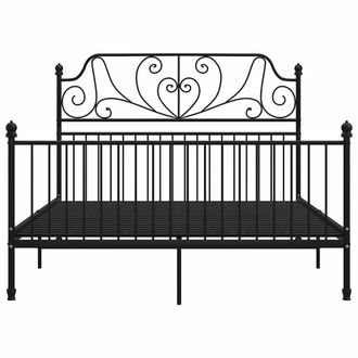 Berkfield Home Comfortable Bed Frame Black Metal 140x200 cm
