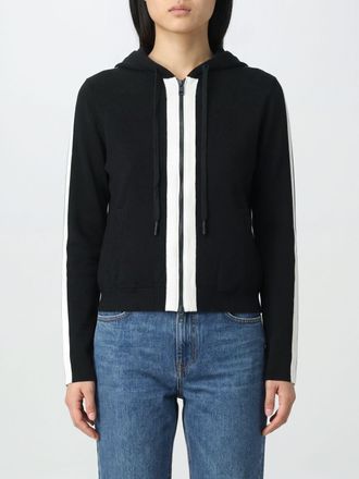 Elisabetta Franchi Wool Blend Knit Zip-Up Hoodie with Logo Bands