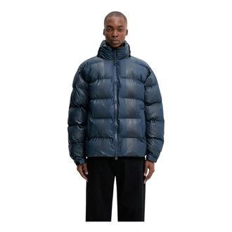 Rains Ge&iuml;soleerde regenjas - Heren - Winterjassen - Blauw - S - Leer - Jassen