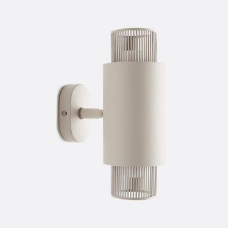 La Redoute Interieurs Dubbele wandlamp, scharnierend, in ijzer en opaline glas, Leila