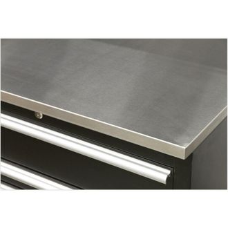 Loops 1550mm Stainless Steel Worktop for ys02602 & ys02604 Modular Floor Cabinets in Metallics