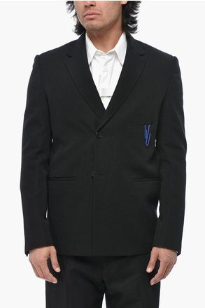 Off-white SEASONAL Virgin Wool Blazer DOUBLE PAP with Welt Pockets size 48