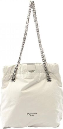 Balenciaga White Leather Handbag Shoulder Bag Tote Bag (Pre-Owned)