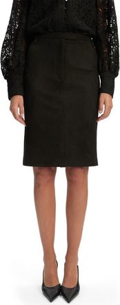 Bardot Phenix Faux Suede Pencil Skirt in Black at Nordstrom, Size 10