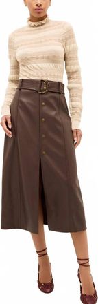 Marie Oliver Chelsea Midi Skirt In Walnut