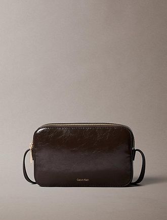 Calvin Klein Glanzende crossbody fototas met folielogo