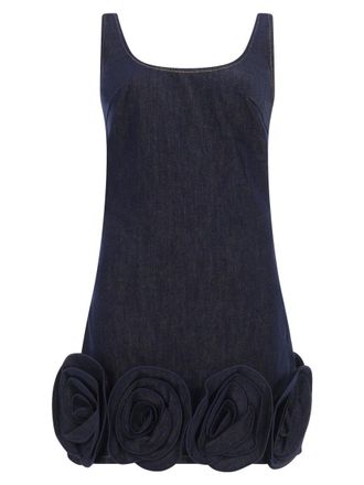 Self Portrait Fitted Scoop Neck Cotton Mini Dress