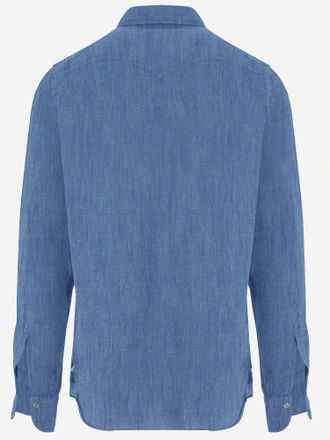 Finamore Cotton-Linen Denim Shirt - Blue