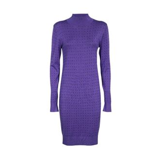 Karl Lagerfeld Kleedjes, Dames, Paars, M, Nylon, Gebreide jurk