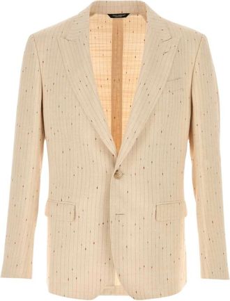 Dolce & Gabbana Giacca - Heren - Business blazers - Beige - M - Wol - Kostuums