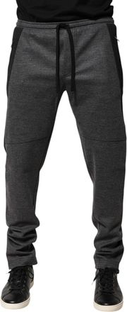 Dolce & Gabbana Mens Gray Black Wool Blend Jogger Sweatpants Pants Viscose Nylon