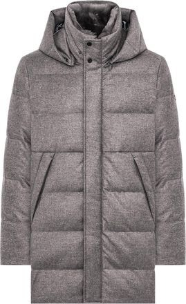 Duno Virgin Wool-Cashmere Shearling Collar Long Parka