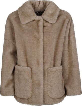 Herno Soft Faux Fur Polyester Bomber Jacket