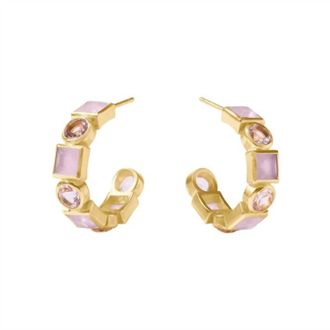 Julie Vos Womens Jolie Hoop Earrings In Rose