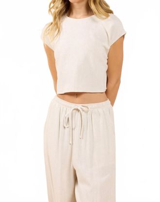 Sadie & Sage Sugarloaf Sleeveless Linen Top In Oatmeal