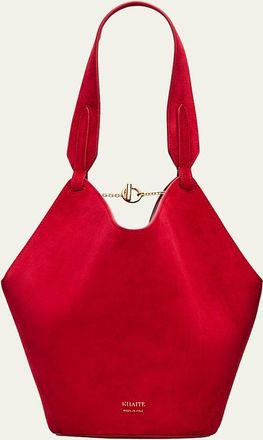 Khaite Lotus Mini Suede Tote Bag
