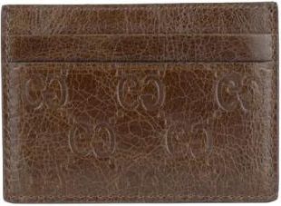 Gucci GG Guccissima Kaarthouder - Heren - Portefeuilles - Bruin - ONE Size - Leer - Accessoires