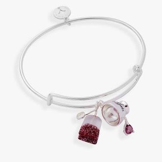 Alex and Ani Spill the Tea Cup & Tea Bag Charm Bangle in Silver at Nordstrom