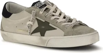Golden Goose Mens Super Star Sneakers Cream-Grey-Olive Green-Dark Blue Cream/grey/olive Green/dark