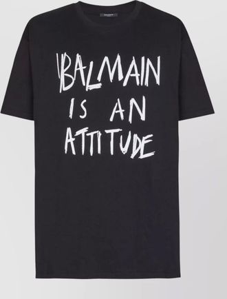 Balmain crew neck t shirt graphic print silk