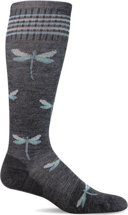 Sockwell Dragonfly Compression Socks in Charcoal W Sparkle at Nordstrom, Size Small