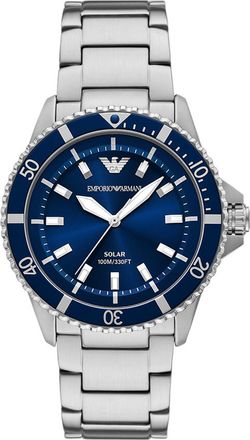 Emporio Armani World Explorer Mens Silver Watch AR11697 Stainless Steel - One Size