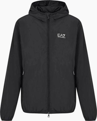 Emporio Armani Mens Lightweight Core ID Logo Black Windbreaker - Size: 40/Regular