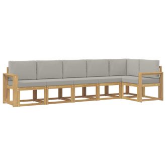 vidaXL Conjunto De Sof&aacute;s De Exterior 6 Pcs Blanco Y Gris Claro Vidaxl