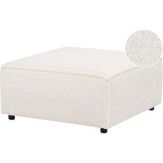 Beliani Beliani - Otomana Moderna Reposapi&eacute;s Cuadrado Patas Negras Tapicer&iacute;a Boucl&eacute; Blanco Ardal