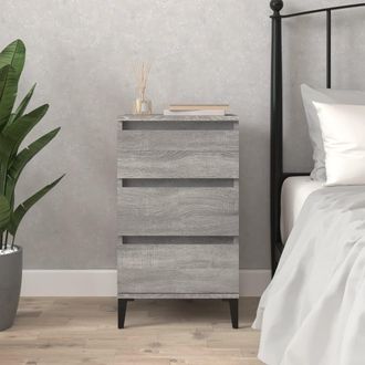 vidaXL Vidaxl - Mesita De Noche Madera Contrachapada Gris Sonoma 40x35x70 Cm