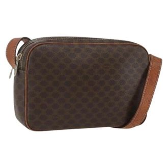 Celine Pre-owned Cross Body Bags, female, Brown, Size: ONE SIZE Pre-owned Vintage macadam Shoulder Bag