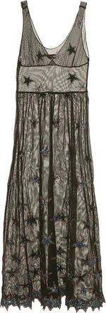 Fleur du Mal 2010s mesh jurk met geborduurde ster - Zwart