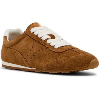Blondo Carmen Waterproof Sneaker in Camel Suede at Nordstrom, Size 5.5