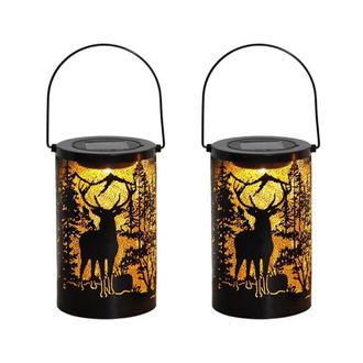 OEM 2 Faroles Solares Con Forma De Ciervo Para Jard&iacute;n, L&aacute;mparas De Mesa Decorativas, Impermeables, Adornos Para Exteriores, Decoraci&oacute;n De Jard&iacute;n Y Patio