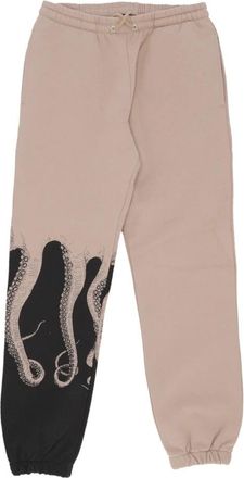 Octopus Aarde Trainingsbroeken met Tentakel Print - Heren - Sweatpants - Beige - L - Katoen - Broeken