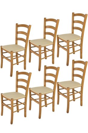 Tommychairs Tommychairs 6 Sillas Venice En Haya Roble, Asiento Tela C&aacute;&ntilde;amo