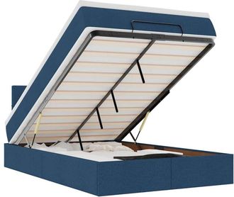 vidaXL Estructura De Cama Otomana Colch&oacute;n Tela Azul 120x190 Cm Vidaxl