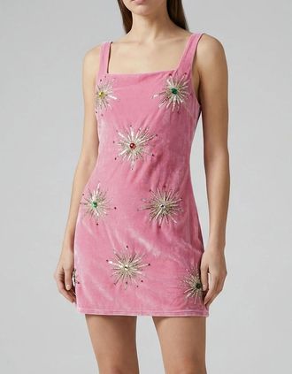 Oceanus Womens Callie Luxury Embellished Party Dress Pink - Size: 10/8