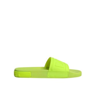 Dolce & Gabbana Sliders, female, Green, 7 UK, Neon Green Rubber Slides Sandals