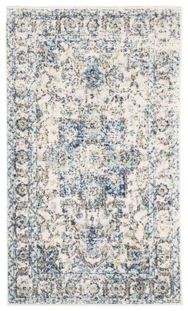 Safavieh Alfombra tradicional de polipropileno azul/blanco, 122 x 183 cm